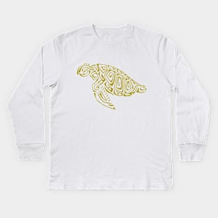 yellow turtle tattoo Kids Long Sleeve T-Shirt